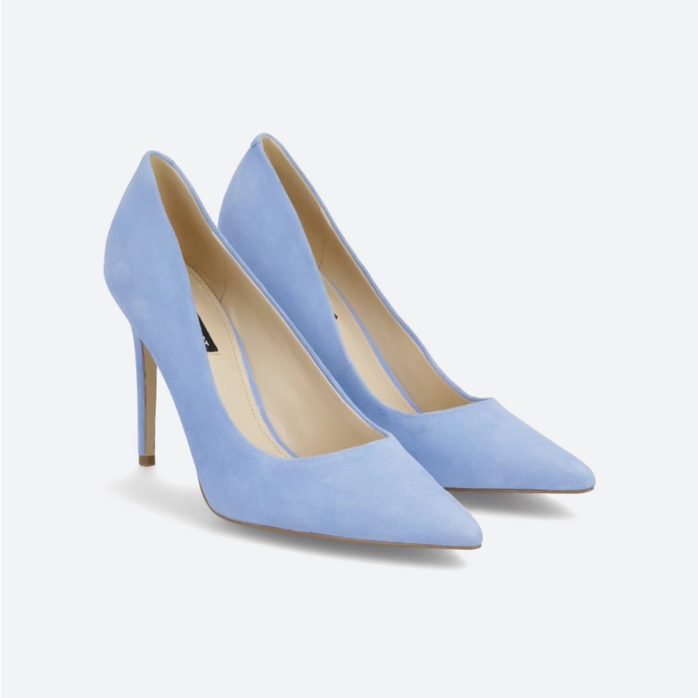 Nine West Light Blue Fresh Suede Heel